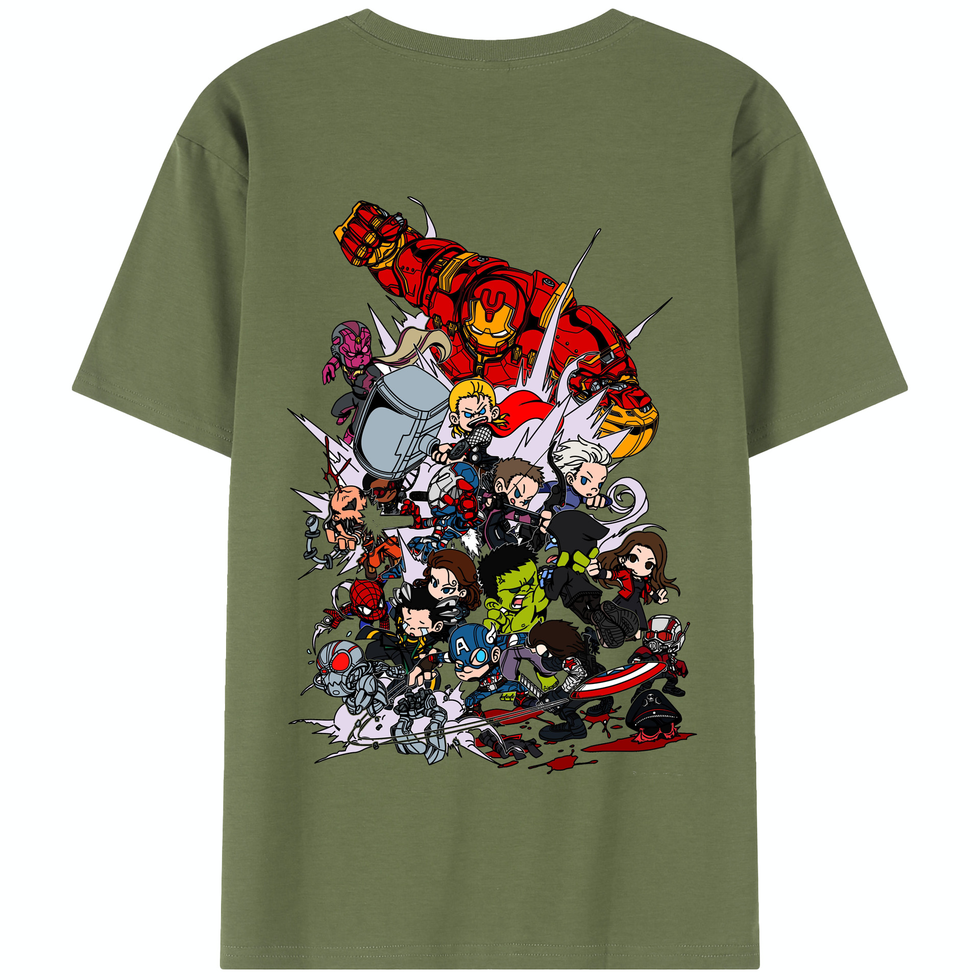 （画像用） アベンジャーズ The Avengers 綿100％半袖Tシャツ（背面プリント）